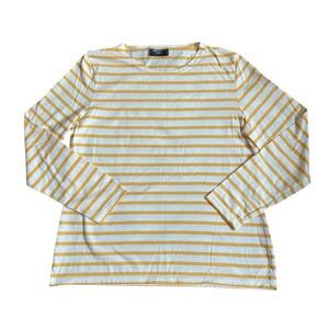 Saint James Yellow and White Stripes Long Sleeves Tee US 10